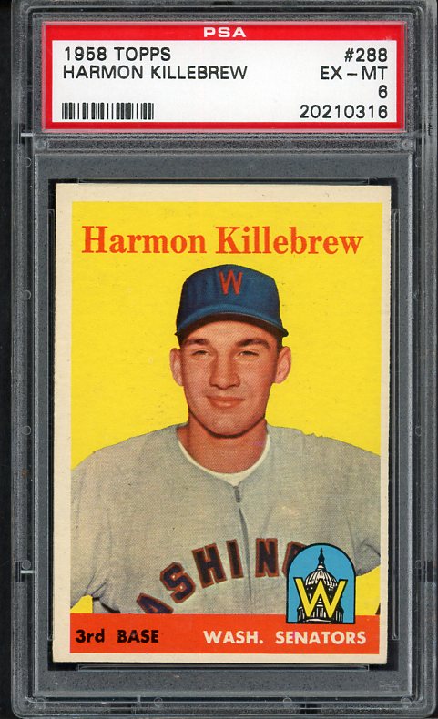 1958 Topps Baseball #288 Harmon Killebrew Senators PSA 6 EX-MT 538343