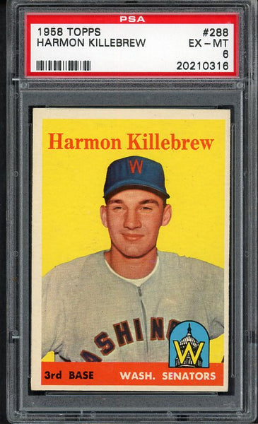 1958 Topps Baseball #288 Harmon Killebrew Senators PSA 6 EX-MT 538343