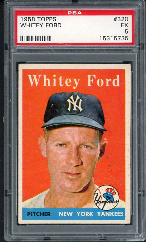 1958 Topps Baseball #320 Whitey Ford Yankees PSA 5 EX 538345