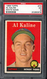 1958 Topps Baseball #070 Al Kaline Tigers PSA 5 EX crack 538346