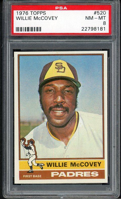 1976 Topps Baseball #520 Willie McCovey Padres PSA 8 NM/MT 538351