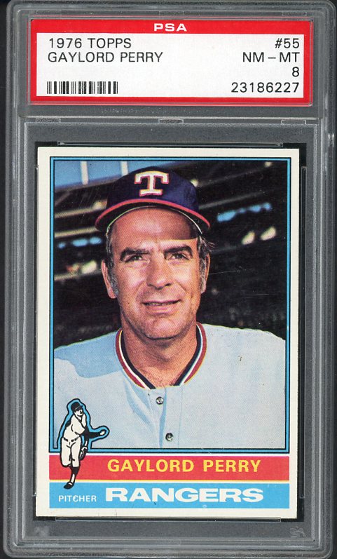 1976 Topps Baseball #055 Gaylord Perry Rangers PSA 8 NM/MT 538352