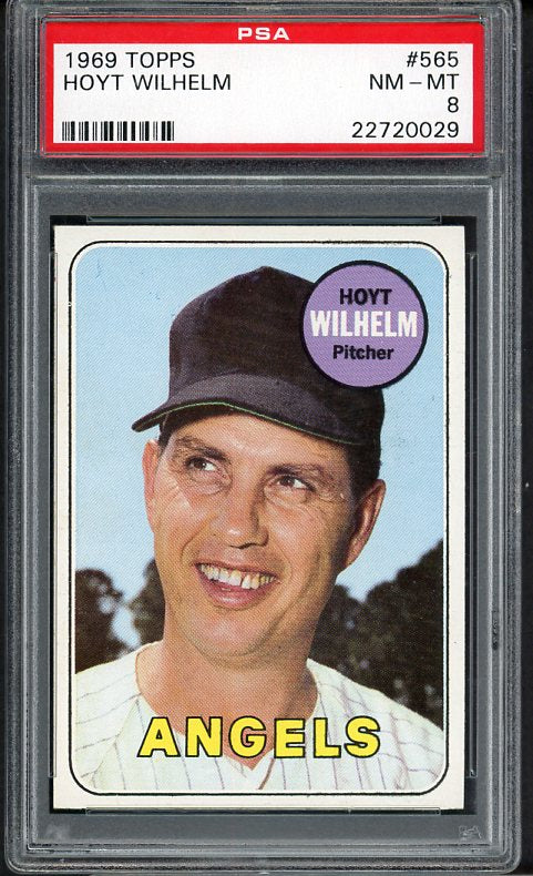 1969 Topps Baseball #565 Hoyt Wilhelm Angels PSA 8 NM/MT 538355