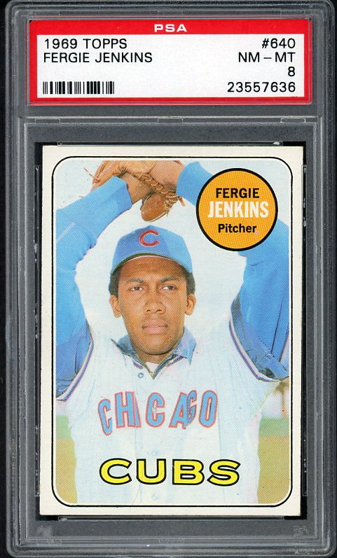 1969 Topps Baseball #640 Fergie Jenkins Cubs PSA 8 NM/MT 538356