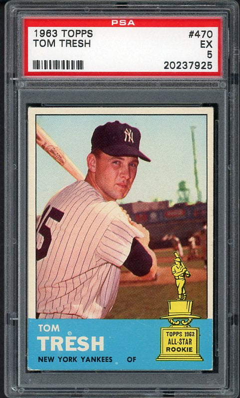 1963 Topps Baseball #470 Tom Tresh Yankees PSA 5 EX 538360