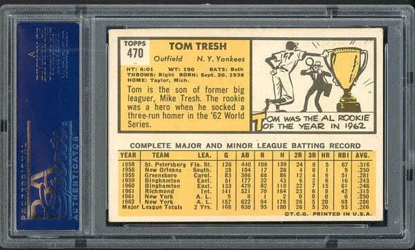 1963 Topps Baseball #470 Tom Tresh Yankees PSA 5 EX 538360