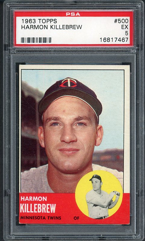 1963 Topps Baseball #500 Harmon Killebrew Twins PSA 5 EX 538361