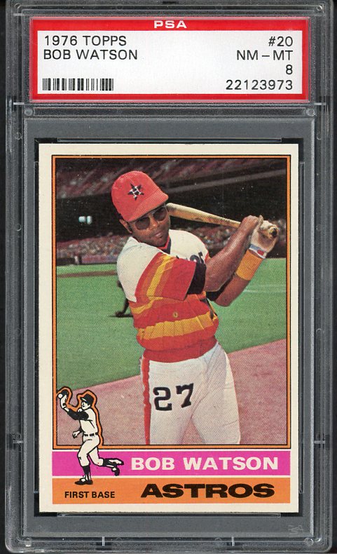 1976 Topps Baseball #020 Bob Watson Astros PSA 8 NM/MT 538371