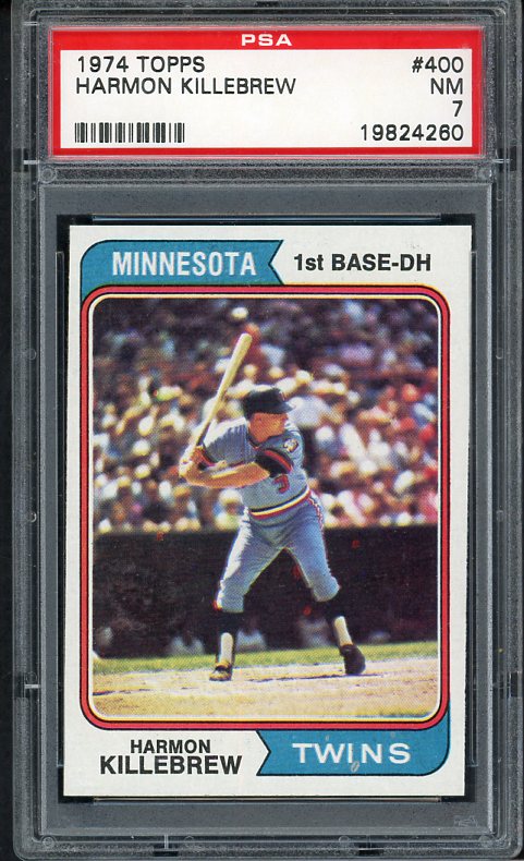 1974 Topps Baseball #400 Harmon Killebrew Twins PSA 7 NM 538375
