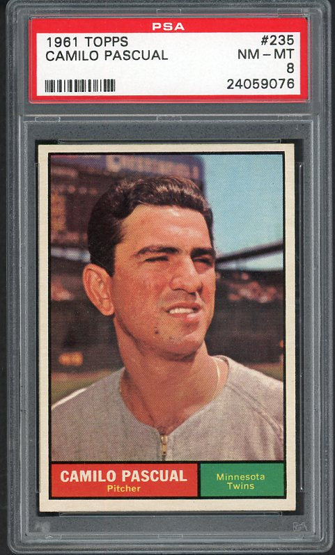 1961 Topps Baseball #235 Camilo Pascual Twins PSA 8 NM/MT 538377
