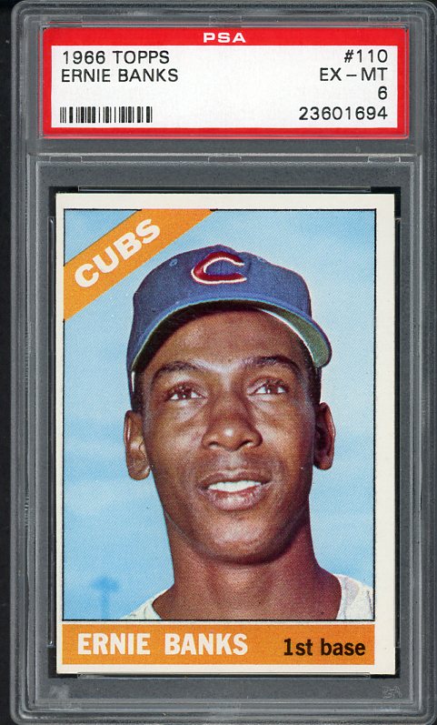 1966 Topps Baseball #110 Ernie Banks Cubs PSA 6 EX-MT 538380