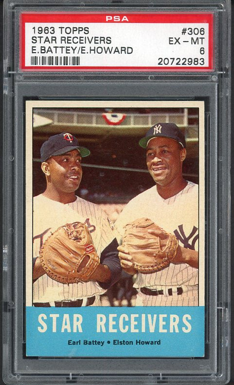1963 Topps Baseball #306 Elston Howard Earl Battey PSA 6 EX-MT 538383