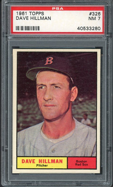 1961 Topps Baseball #326 Dave Hillman Red Sox PSA 7 NM 538390