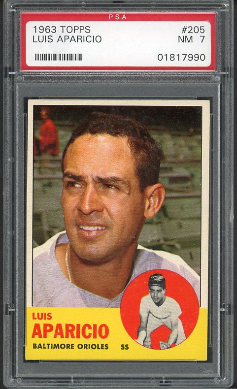 1963 Topps Baseball #205 Luis Aparicio Orioles PSA 7 NM 538391