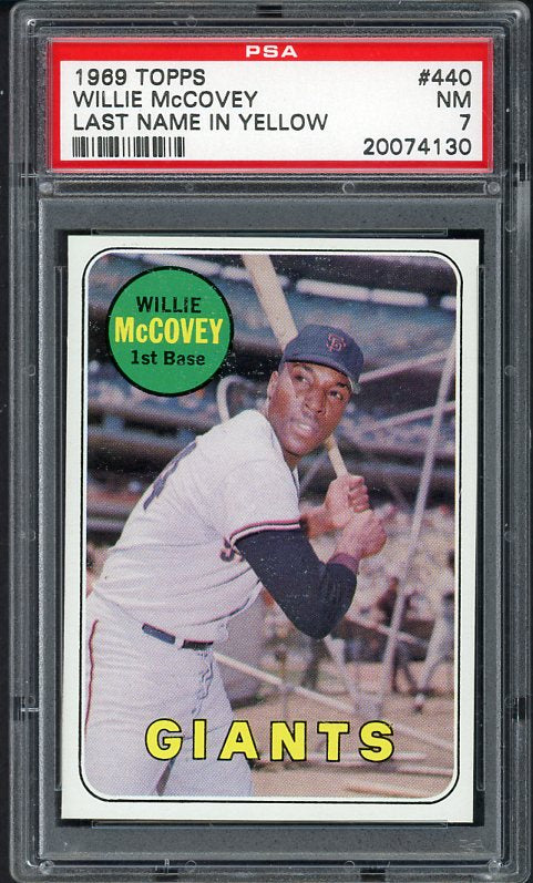 1969 Topps Baseball #440 Willie McCovey Giants PSA 7 NM 538392