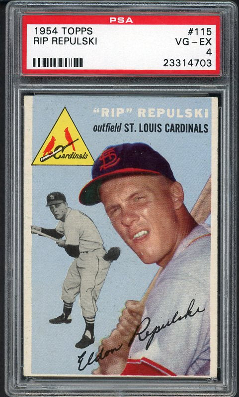 1954 Topps Baseball #115 Rip Repulski Cardinals PSA 4 VG-EX 538400