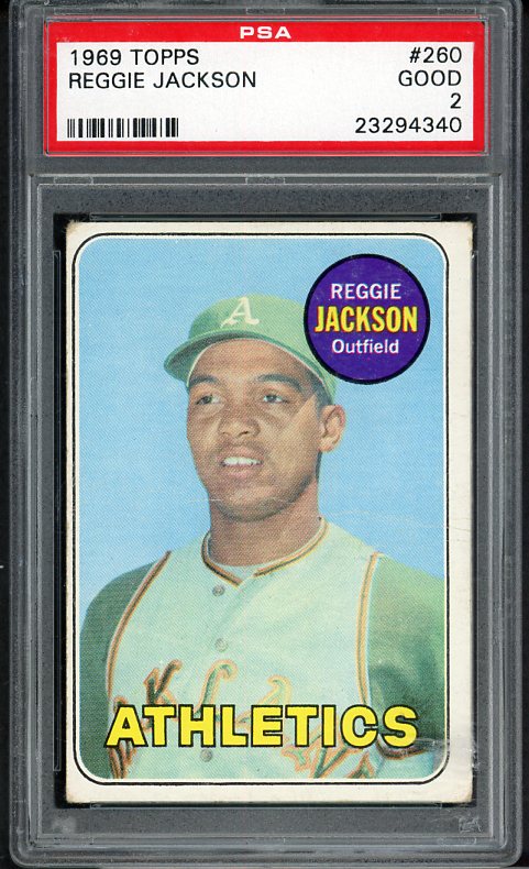 1969 Topps Baseball #260 Reggie Jackson A's PSA 2 GD 538403