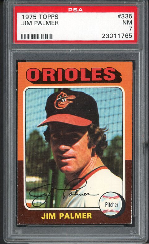 1975 Topps Baseball #335 Jim Palmer Orioles PSA 7 NM 538411