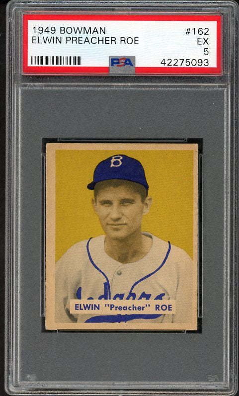 1949 Bowman Baseball #162 Preacher Roe Dodgers PSA 5 EX 538412