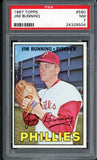 1967 Topps Baseball #560 Jim Bunning Phillies PSA 7 NM 538413