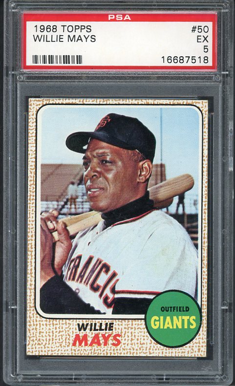 1968 Topps Baseball #050 Willie Mays Giants PSA 5 EX 538414