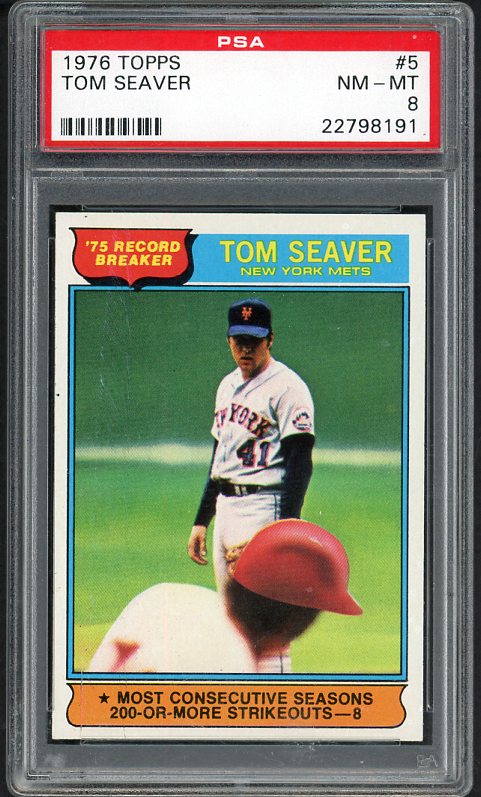 1976 Topps Baseball #005 Tom Seaver RB Mets PSA 8 NM/MT 538417