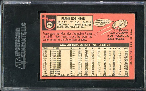 1969 Topps Baseball #250 Frank Robinson Orioles SGC 4 VG-EX 538426