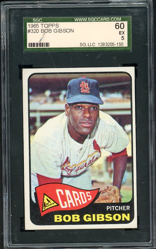 1965 Topps Baseball #320 Bob Gibson Cardinals SGC 5 EX 538429