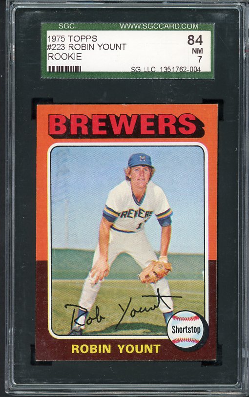 1975 Topps Baseball #223 Robin Yount Brewers SGC 7 NM 538436