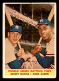1958 Topps Baseball #418 Mickey Mantle Hank Aaron VG 538441
