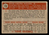 1952 Topps Baseball #316 Davey Williams Giants VG 538474