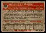 1952 Topps Baseball #376 Faye Throneberry Red Sox Good 538476