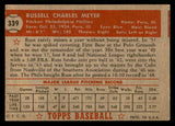 1952 Topps Baseball #339 Russ Meyer Phillies VG-EX 538479
