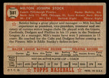 1952 Topps Baseball #381 Milt Stock Pirates GD-VG 538489