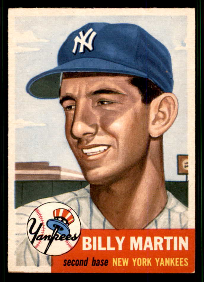 1953 Topps Baseball #086 Billy Martin Yankees EX-MT residue back 538492