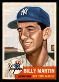 1953 Topps Baseball #086 Billy Martin Yankees EX-MT residue back 538492