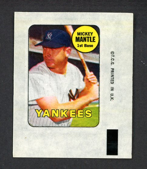 1969 Topps Baseball Decals Mickey Mantle Yankees NR-MT 538528