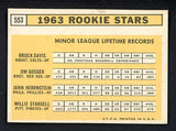1963 Topps Baseball #553 Willie Stargell Pirates EX+/EX-MT 538532