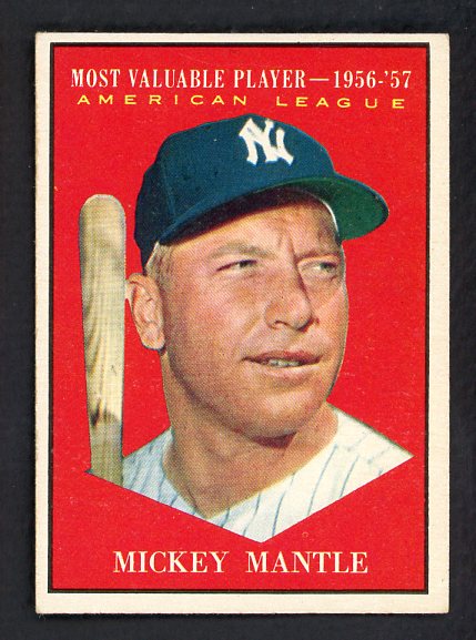 1961 Topps Baseball #475 Mickey Mantle Mvp Yankees EX-MT 538540