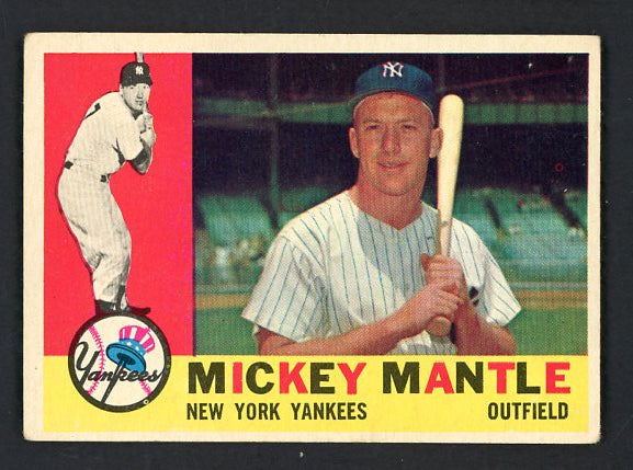 1960 Topps Baseball #350 Mickey Mantle Yankees VG-EX 538545