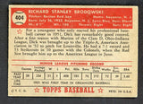 1952 Topps Baseball #404 Dick Brodowski Red Sox EX 538556