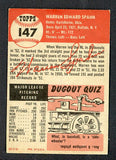 1953 Topps Baseball #147 Warren Spahn Braves EX 538558