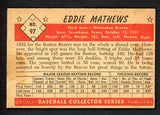 1953 Bowman Color Baseball #097 Eddie Mathews Braves EX 538561
