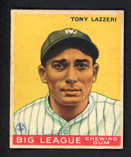1933 World Wide Gum #031 Tony Lazzeri Yankees EX+ 538567