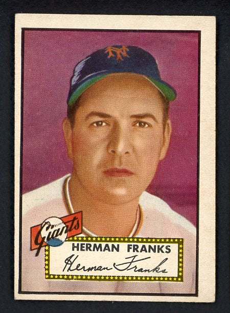 1952 Topps Baseball #385 Herman Franks Giants VG-EX/EX 538594