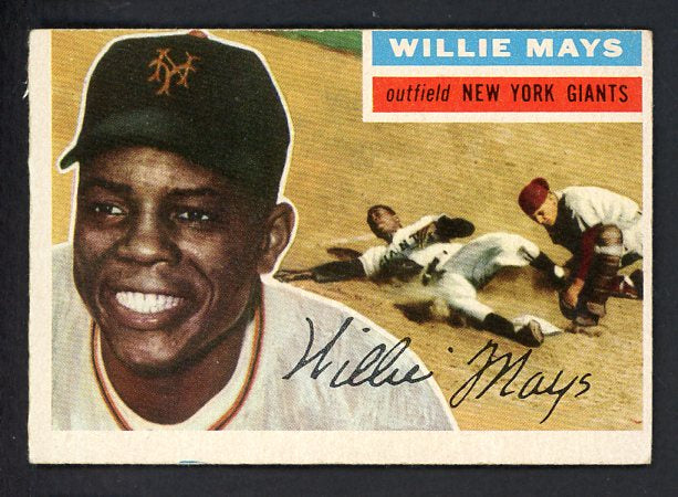 1956 Topps Baseball #130 Willie Mays Giants VG-EX Gray 538600