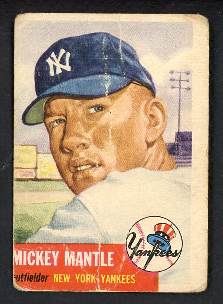1953 Topps Baseball #082 Mickey Mantle Yankees Fair 538604