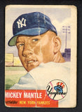 1953 Topps Baseball #082 Mickey Mantle Yankees Fair 538604