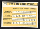 1963 Topps Baseball #553 Willie Stargell Pirates NR-MT 538612