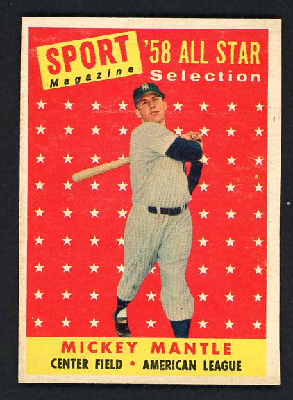 1958 Topps Baseball #487 Mickey Mantle A.S. Yankees EX-MT 538626